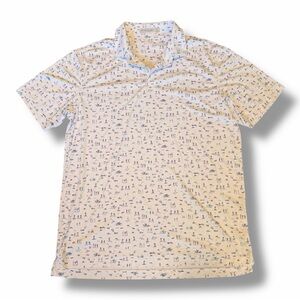 Peter Millar Men's Featherweight UPF 50+ Polo White Beach Sports Golf Size Large